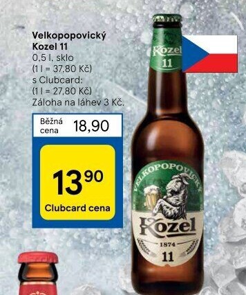 Pivo ležák 11° Velkopopovický Kozel