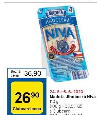 Sýr Niva Jihočeská 50% Madeta