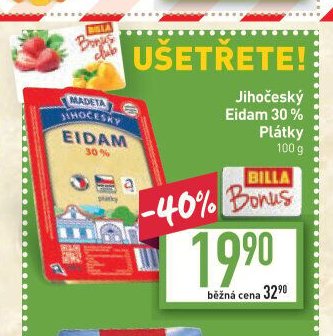 Madeta Jihočeský Eidam 30% plátky