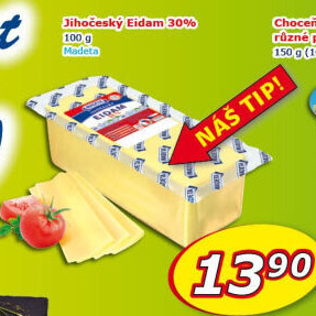 Sýr Eidam Jihočeský 30% Madeta