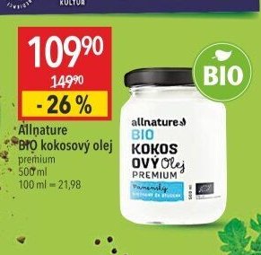 Allnature BIO kokosový olej