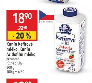 Kunín Kefírové mléko, Kunín Acidofilní mléko