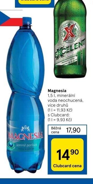 Magnesia 1,5 l, minerální voda neochucená, více druhů