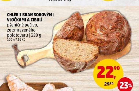 CHLÉB S BRAMBOROVÝMI VLOČKAMI A CIBULÍ