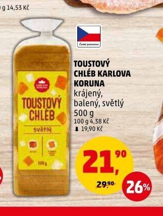 TOUSTOVÝ CHLÉB KARLOVA KORUNA