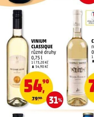 VINIUM CLASSIQUE různé druhy