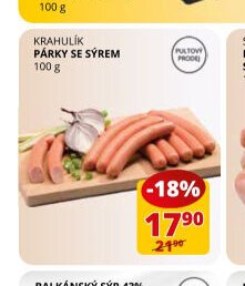 KRAHULÍK PÁRKY SE SÝREM