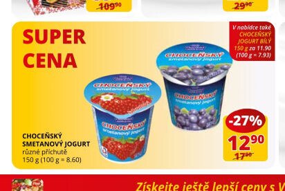 CHOČEŇSKÝ SMETANOVÝ JOGURT