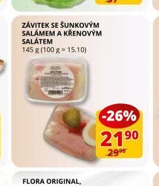 Závitek se šunkovým salámem a křenovým salátem