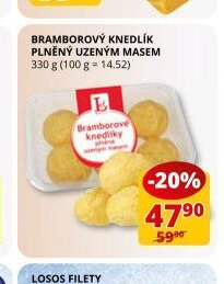 Bramborový knedlík plněný uzeným masem