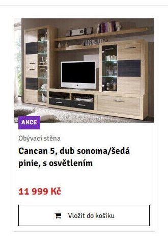 Obývací stěna Cancan 5, dub sonoma/šedá pinie, s osvětlením - ASKO akcniletaky.com