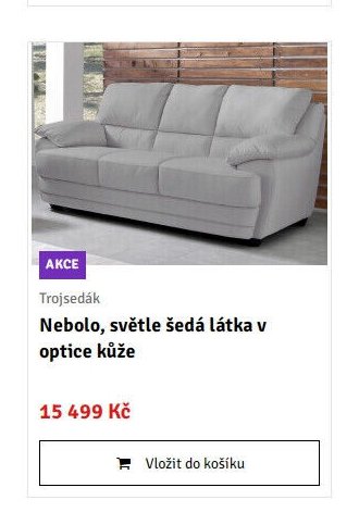 Trojsedák Nebolo, světle šedá látka v optice kůže - ASKO akcniletaky.com