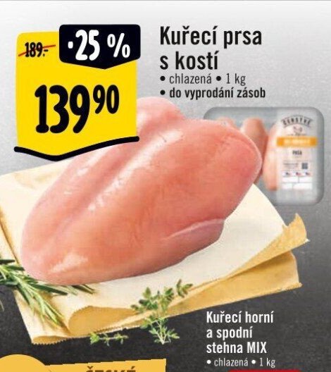 Kuřecí prsa s kostí