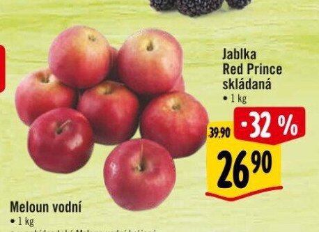 Jablka Red Prince skládaná