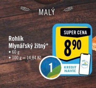 Rohlík Mlynářský žitný