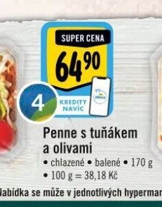 Penne s tuňákem a olivami