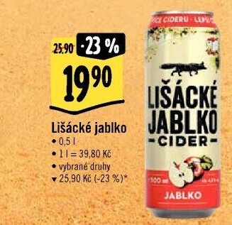 Cider Lišácké jablko Heineken