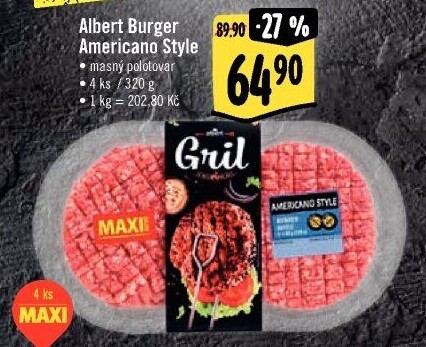 Hovězí burger Americano style Albert Gril