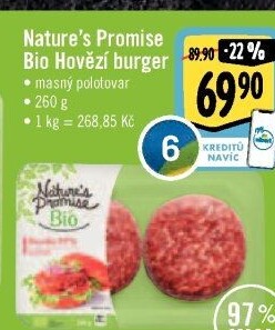 Hovězí burger Bio Nature'