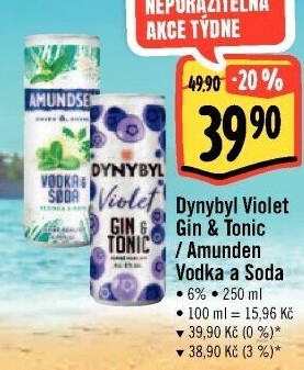 Míchaný nápoj Dynybyl Violet Gin a Tonic
