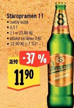 Pivo světlý ležák 11° Staropramen