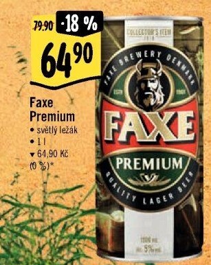 Pivo světlý ležák Premium Faxe