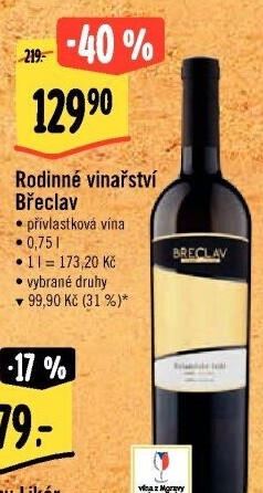Vína Vinařství Břeclav - přívlastková
