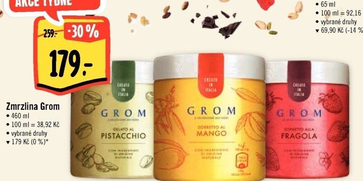 Zmrzlina v kelímku Grom