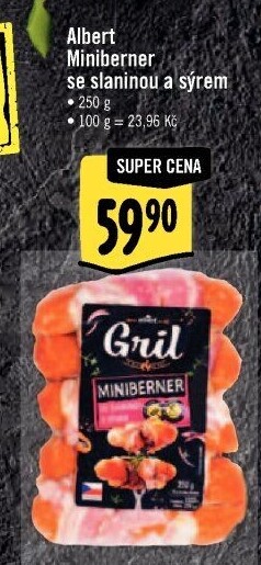 Miniberner se slaninou a sýrem Albert Gril