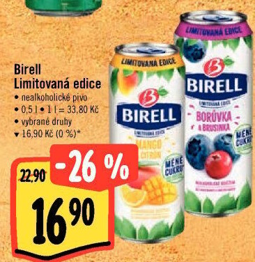 Nealkoholické pivo ochucené Birell