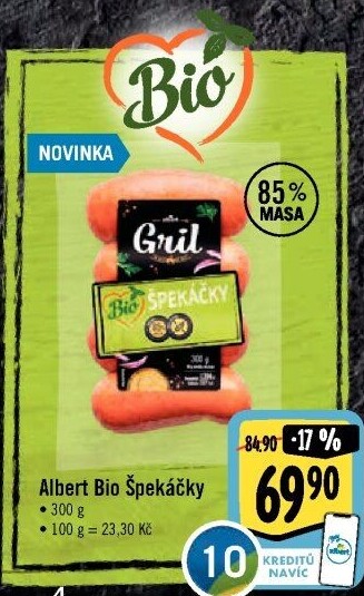 Špekáčky Bio Albert Gril