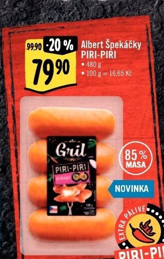 Špekáčky Piri-Piri Albert Gril