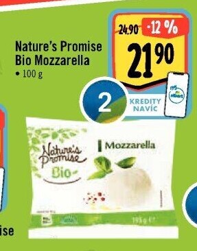 Sýr Mozzarella bio Nature'
