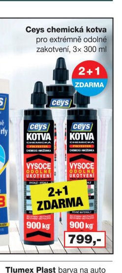 Ceys chemická kotva pro extrémně odolné zakotvení, 3x 300 ml