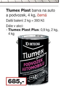 Tlumex Plast barva na auto a podvozek, 4 kg, černá