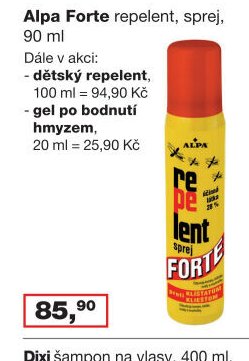Alpa Forte repelent, sprej, 90 ml
