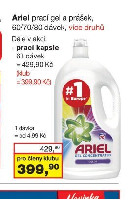 Ariel prací gel a prášek