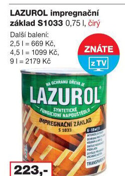 Impregnační základ na dřevo Lazurol