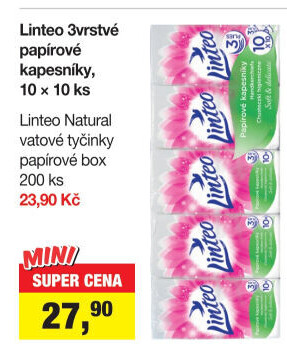 Papírové kapesníčky 3vrstvé Linteo