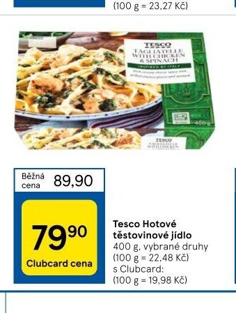 Tesco Hotové těstovinové jídlo 400 g