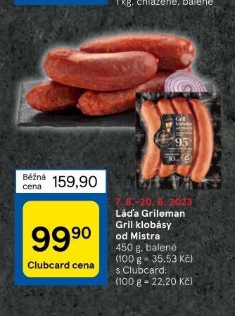 Tesco Grill Master Gril klobásy od Mistra