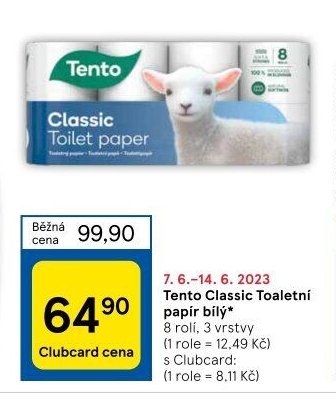 Tento Classic Toaletní papír bílý