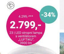 LED stropní lampa s ventilátorem LUFTIKU