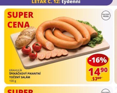 Krahulík špekáčkový pikantní točený salám
