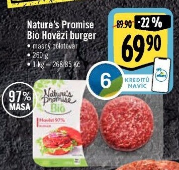 Hovězí burger Bio Nature'