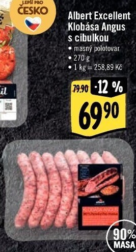 Klobása Angus s cibulkouAlbert Excellent