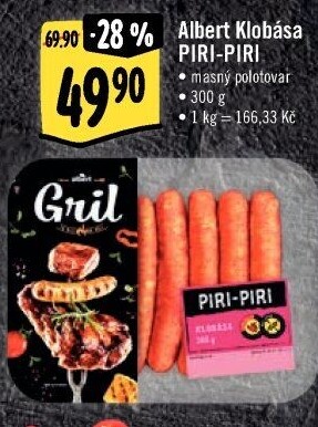 Klobása Piri-Piri Albert Gril