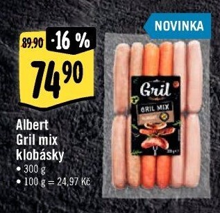 Klobásky Gril mix Albert Gril