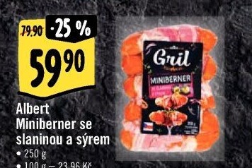 Miniberner se slaninou a sýrem Albert Gril