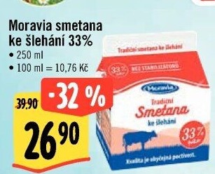 Smetana ke šlehání 33% Moravia